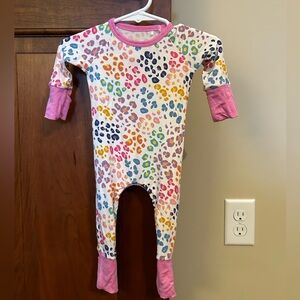 Little Sleepies rainbow leopard crescent zippy